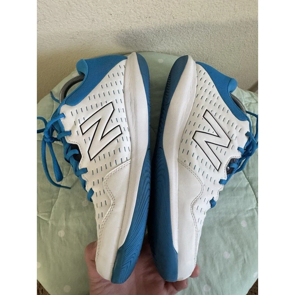 New Balance Men’s Lace-Up Athletic Sneakers White/Blue Rubber 2019  size 11
